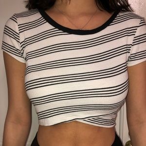 Perfect Condition Criss Cross Stripe Top
